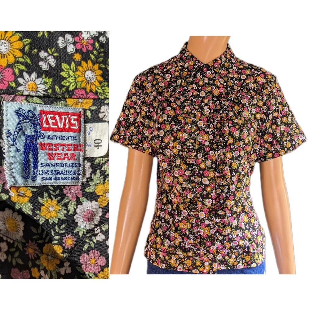 Big E Levi's authentic western wear sanforized‎ shirt vintage 1950's pearl snap